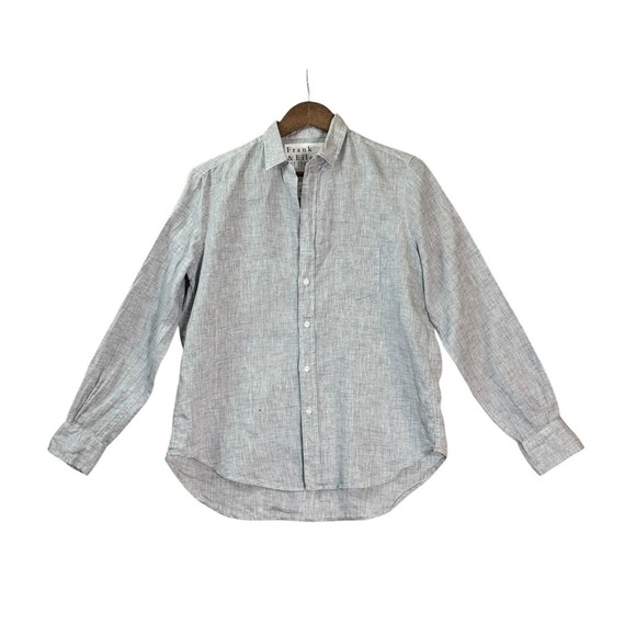Frank & Eileen Womens Eileen Button Up Linen Shirt XS Gray Lightweight Coastal - Picture 2 of 9